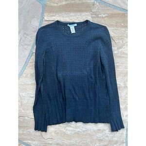 Cabi Womens Large Black Knit Sweater Pullover Thin Knit CL